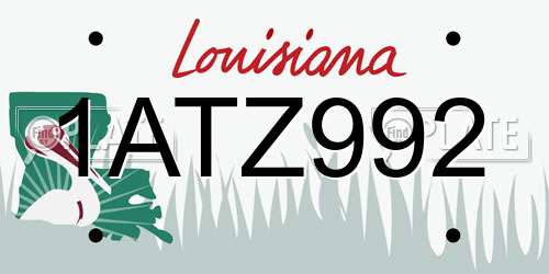 1ATZ992 Louisiana License Plate