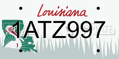 1ATZ997 Louisiana License Plate