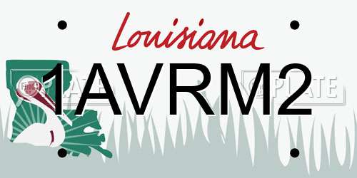 1AVRM2 Louisiana License Plate