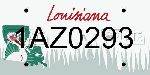 1AZ0293 Louisiana License Plate
