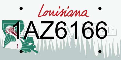1AZ6166 Louisiana License Plate
