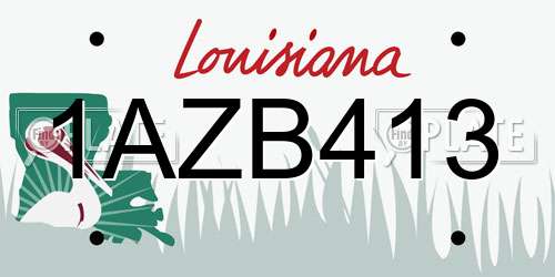1AZB413 Louisiana License Plate