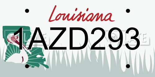 1AZD293 Louisiana License Plate