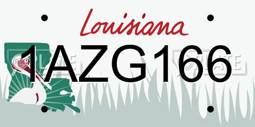 1AZG166 Louisiana License Plate