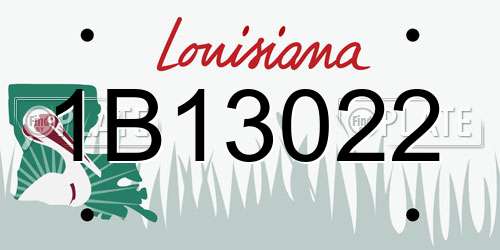 1B13022 Louisiana License Plate