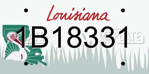 1B18331 Louisiana License Plate