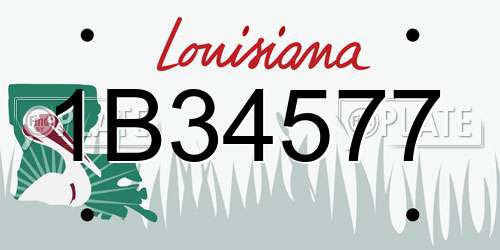 1B34577 Louisiana License Plate