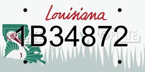 1B34872 Louisiana License Plate