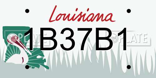 1B37B1 Louisiana License Plate