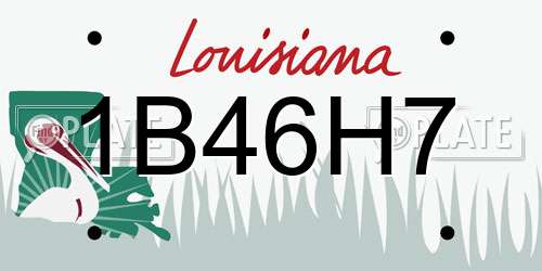 1B46H7 Louisiana License Plate