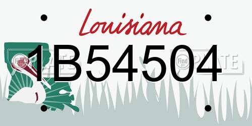 1B54504 Louisiana License Plate
