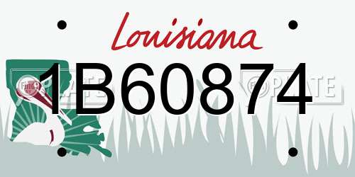 1B60874 Louisiana License Plate
