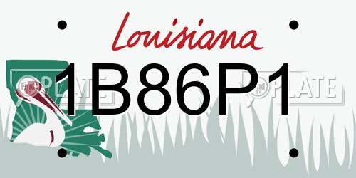 1B86P1 Louisiana License Plate