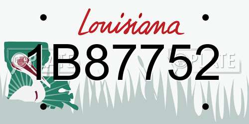 1B87752 Louisiana License Plate