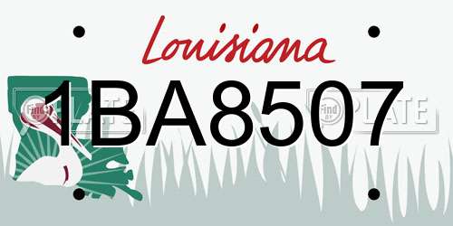1BA8507 Louisiana License Plate