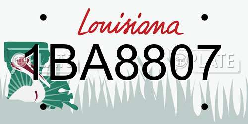 1BA8807 Louisiana License Plate