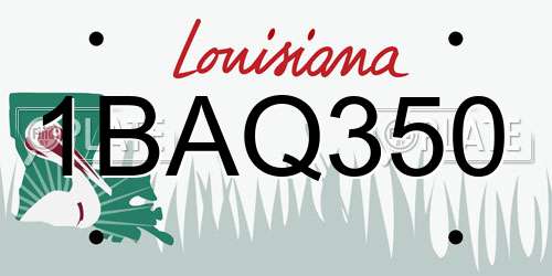 1BAQ350 Louisiana License Plate