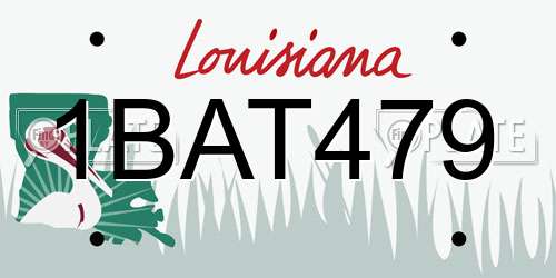 1BAT479 Louisiana License Plate