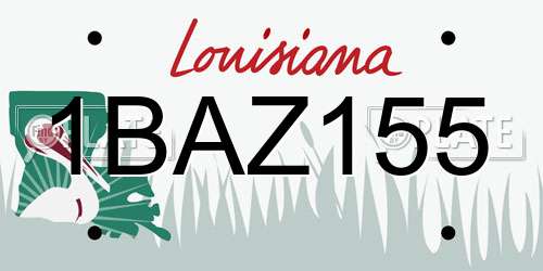 1BAZ155 Louisiana License Plate