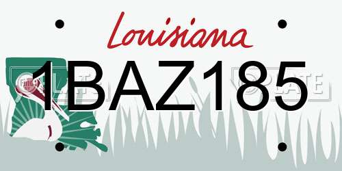 1BAZ185 Louisiana License Plate