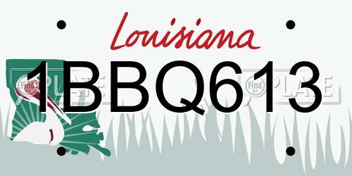 1BBQ613 Louisiana License Plate