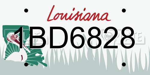 1BD6828 Louisiana License Plate