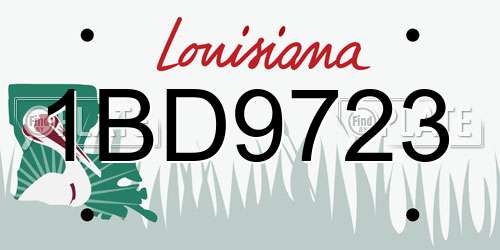 1BD9723 Louisiana License Plate