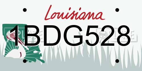 1BDG528 Louisiana License Plate