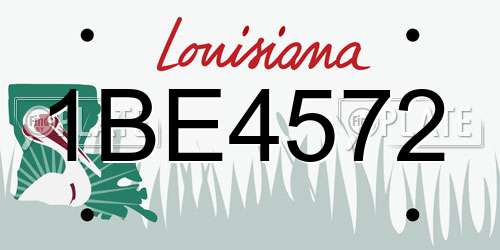 1BE4572 Louisiana License Plate