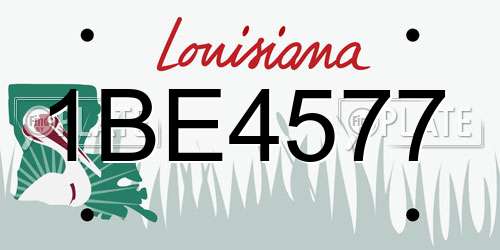 1BE4577 Louisiana License Plate
