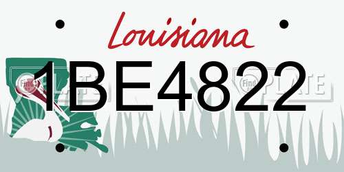 1BE4822 Louisiana License Plate