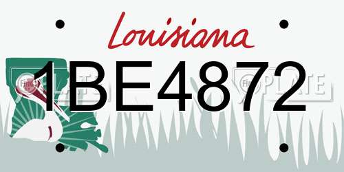 1BE4872 Louisiana License Plate