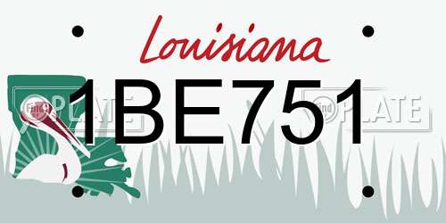 1BE751 Louisiana License Plate