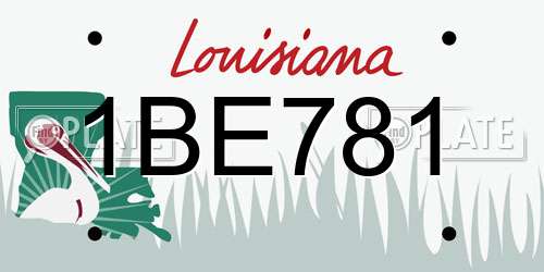 1BE781 Louisiana License Plate