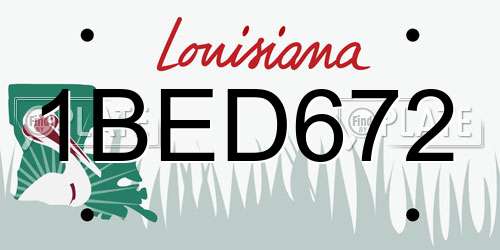 1BED672 Louisiana License Plate