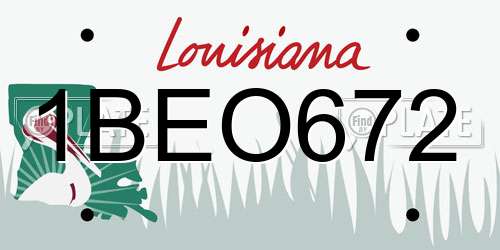 1BEO672 Louisiana License Plate