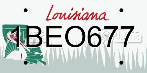 1BEO677 Louisiana License Plate