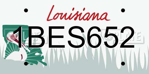 1BES652 Louisiana License Plate