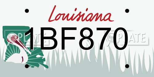 1BF870 Louisiana License Plate