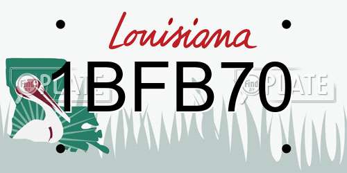 1BFB70 Louisiana License Plate