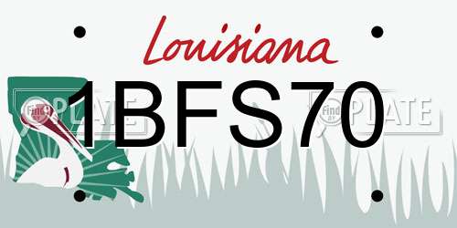 1BFS70 Louisiana License Plate