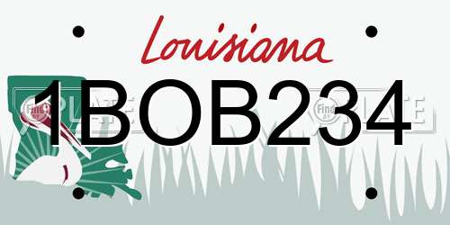 1BOB234 Louisiana License Plate