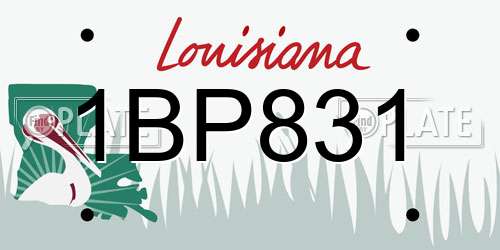 1BP831 Louisiana License Plate