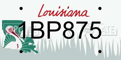 1BP875 Louisiana License Plate