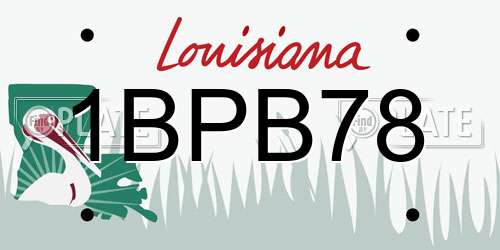 1BPB78 Louisiana License Plate