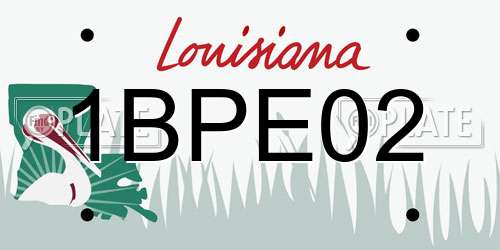1BPE02 Louisiana License Plate