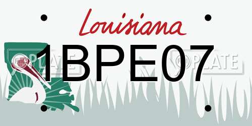 1BPE07 Louisiana License Plate