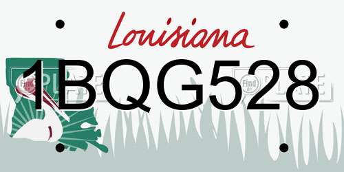 1BQG528 Louisiana License Plate