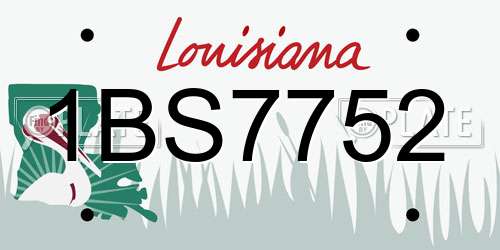 1BS7752 Louisiana License Plate