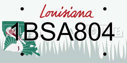 1BSA804 Louisiana License Plate